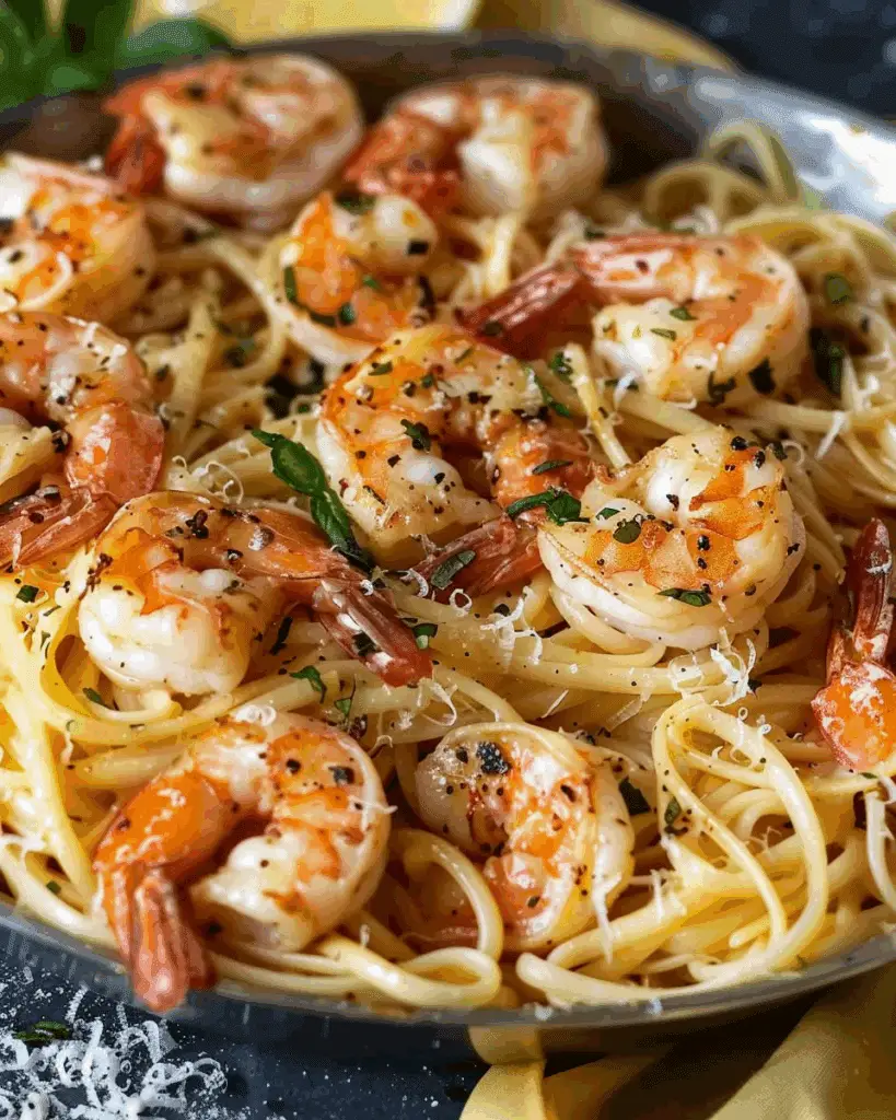 Crispy Shrimp Scampi Linguine