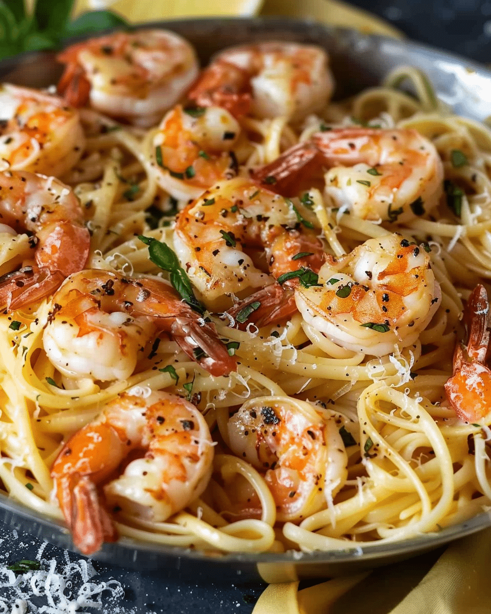 Crispy Shrimp Scampi Linguine