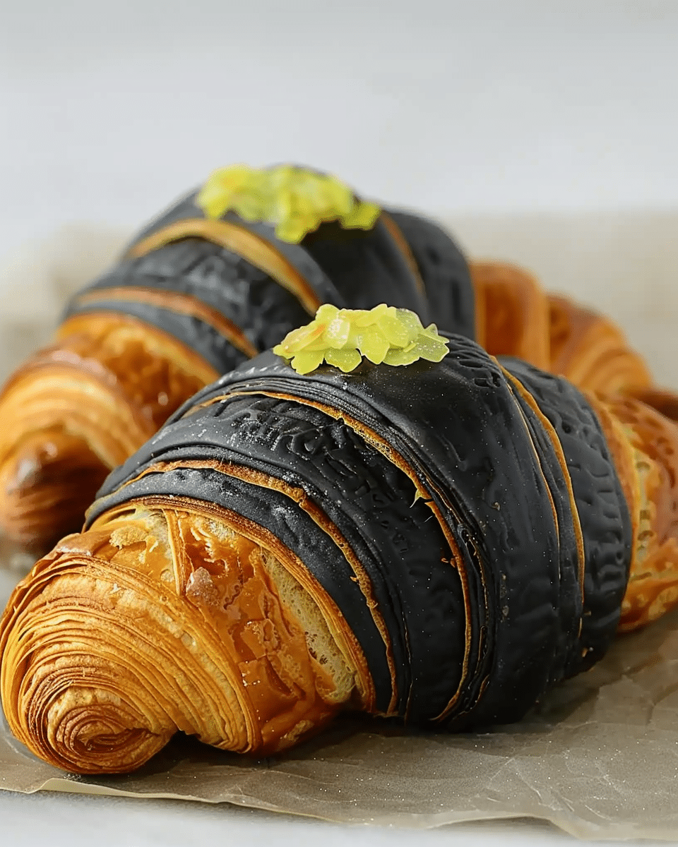 Unique Croissant Dough with Charcoal or Squid Ink