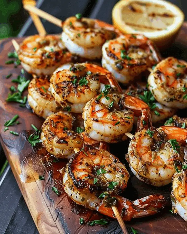 Garlic Herb Grilled Shrimp Skewers