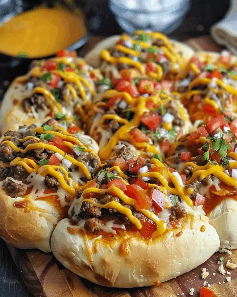 Loaded Taco Pizza Bombs with Queso Drizzle