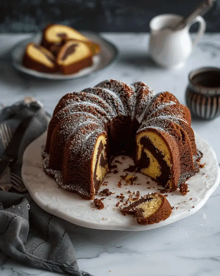 Marble Bundt Cake with Ganache Glaze