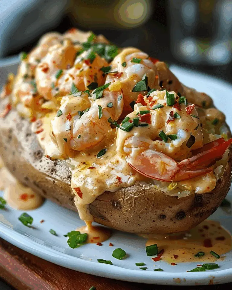 Seafood Loaded Baked Potato with 3-Cheese Sauce