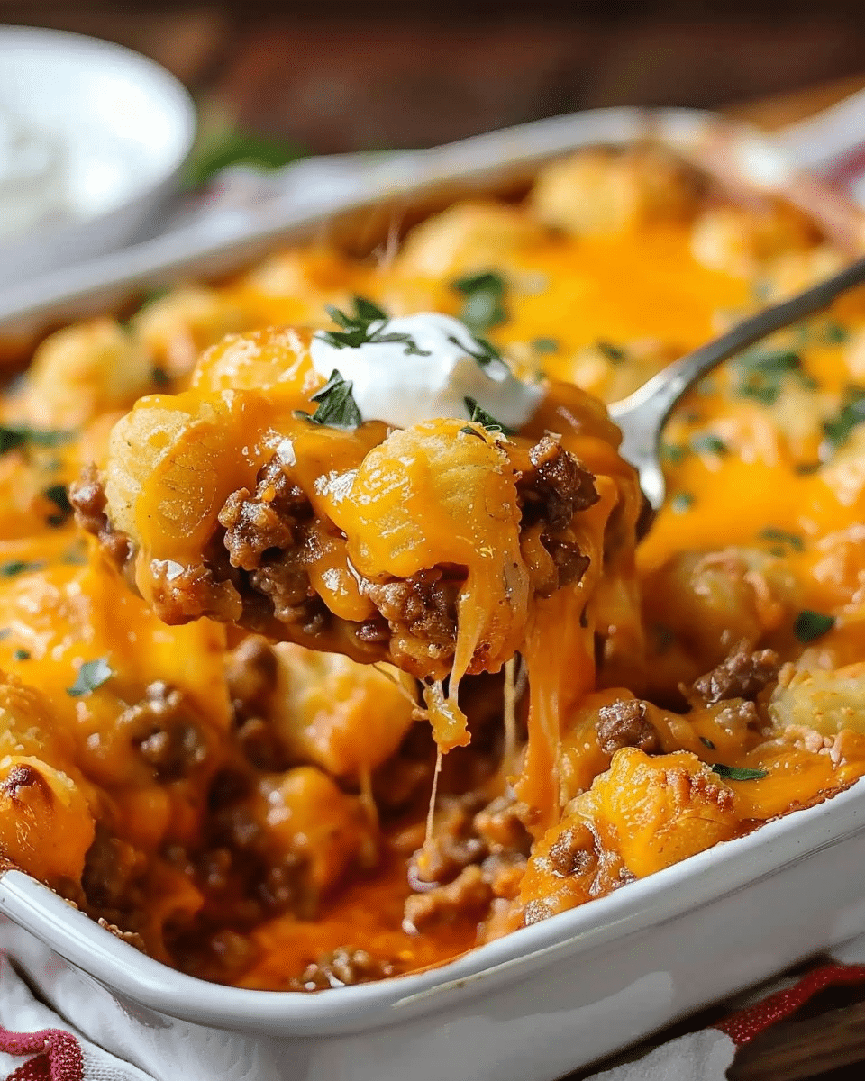 Cowboy Casserole: Savory Tater Tot and Ground Beef Delight