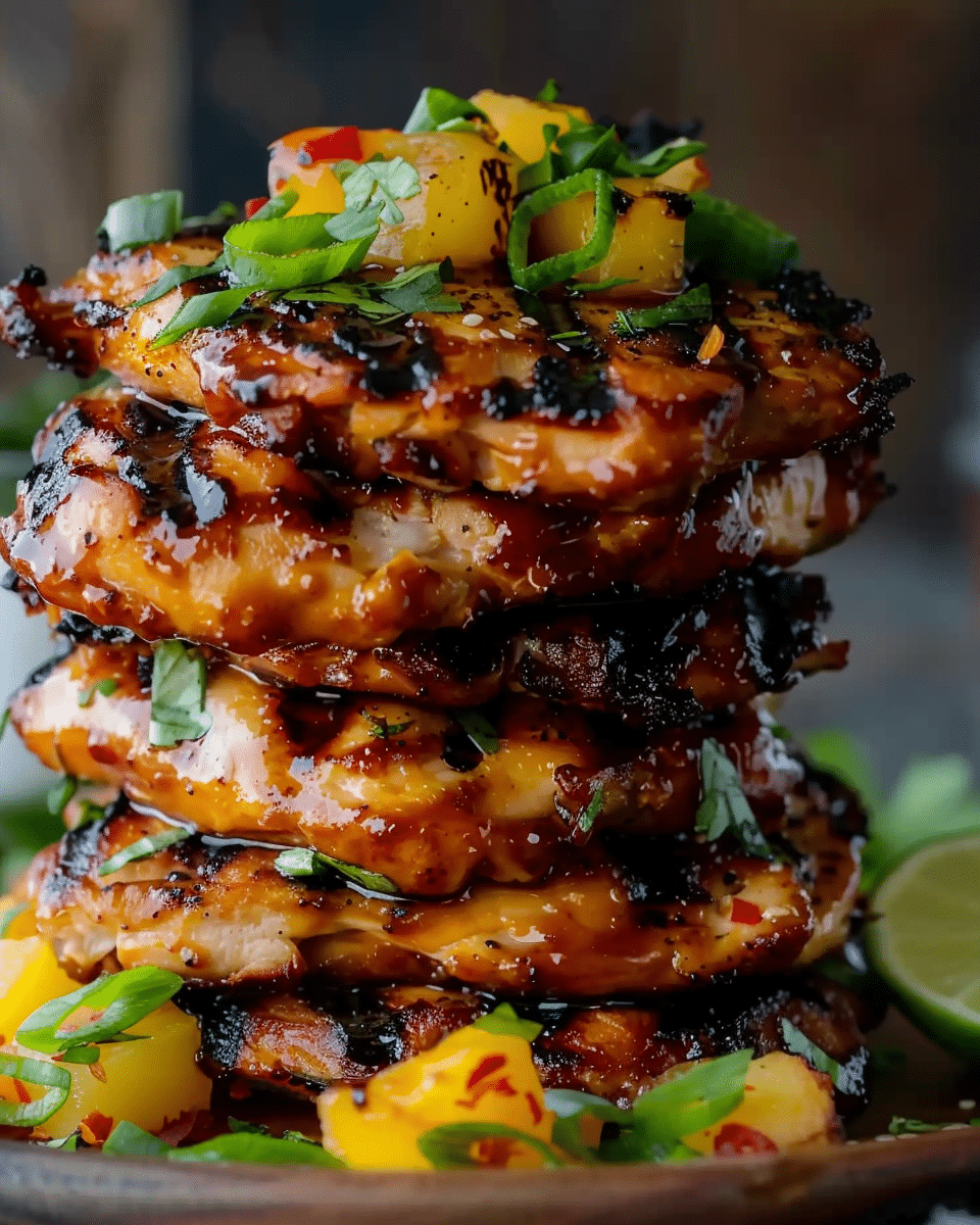 Hawaiian Huli Huli Chicken Stack