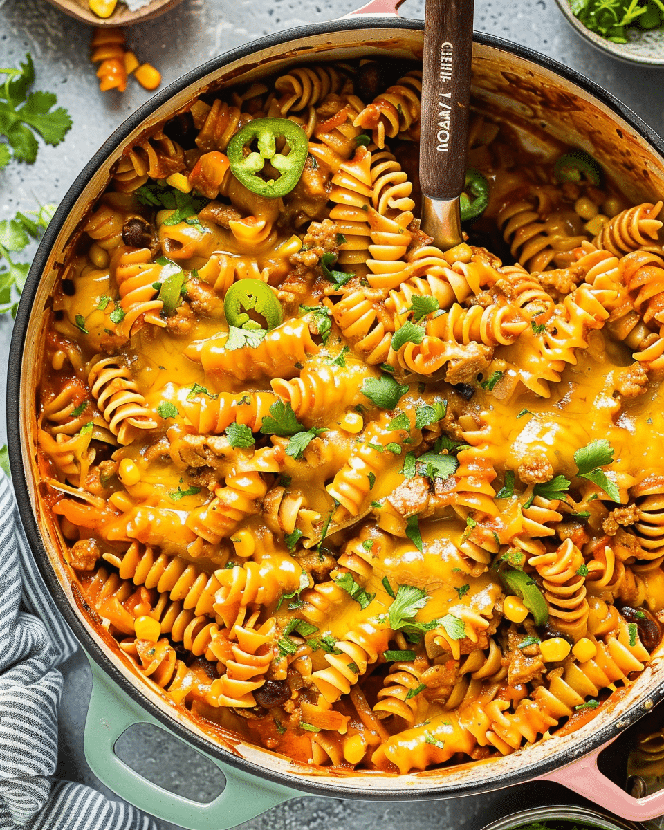 Cheesy Enchilada Pasta (One Pot)