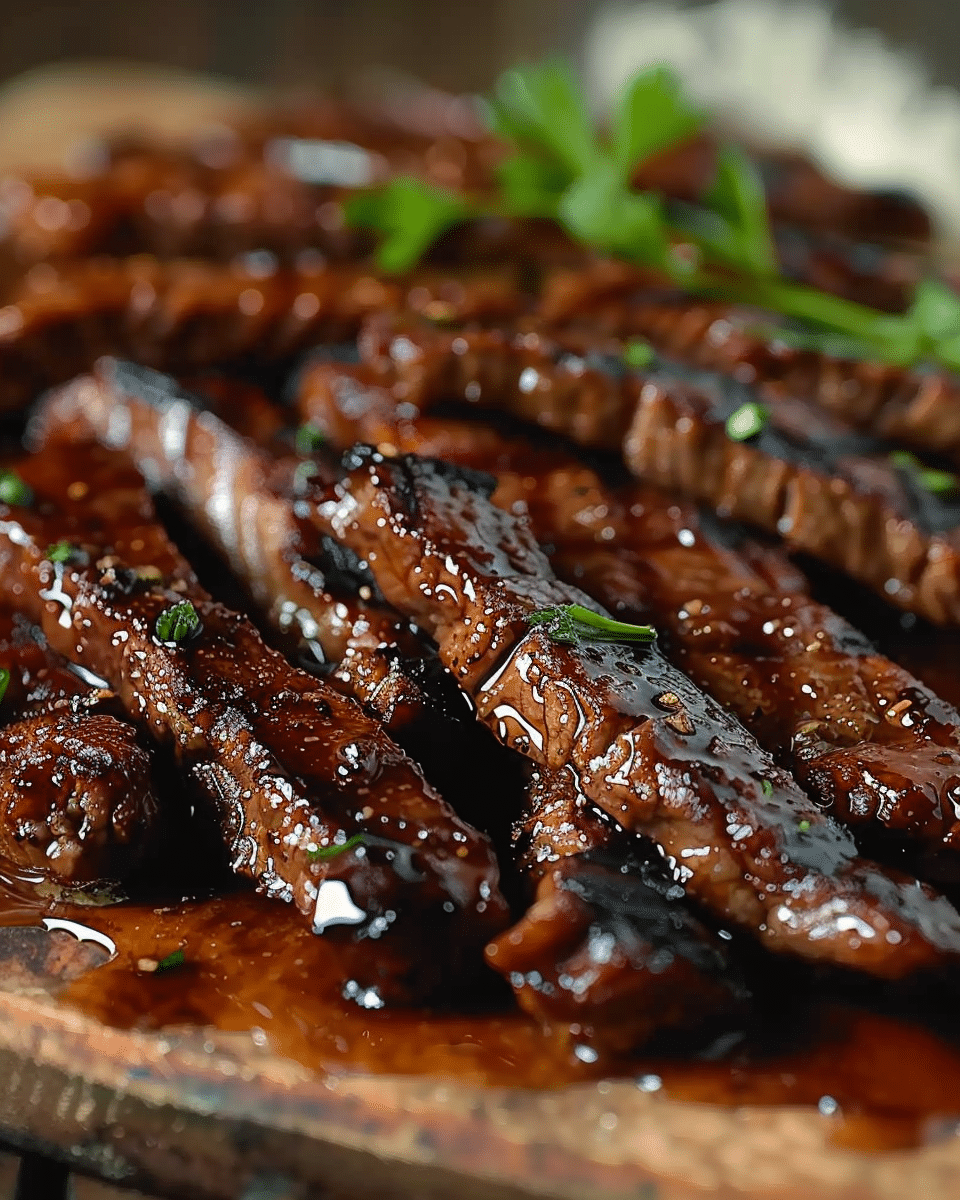 Grill Pan Honey Glazed Steak Strips