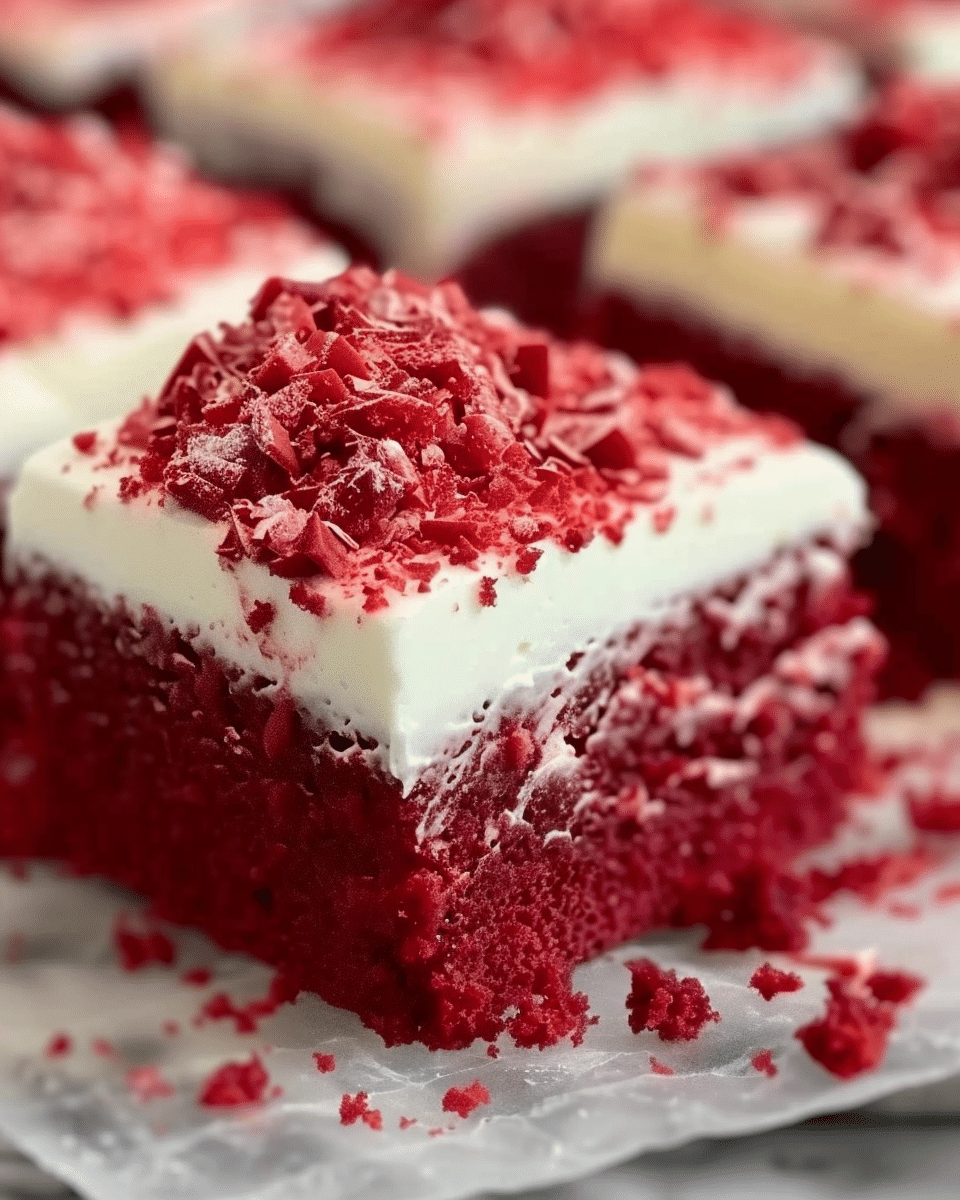 MOIST RED VELVET SHEET CAKE