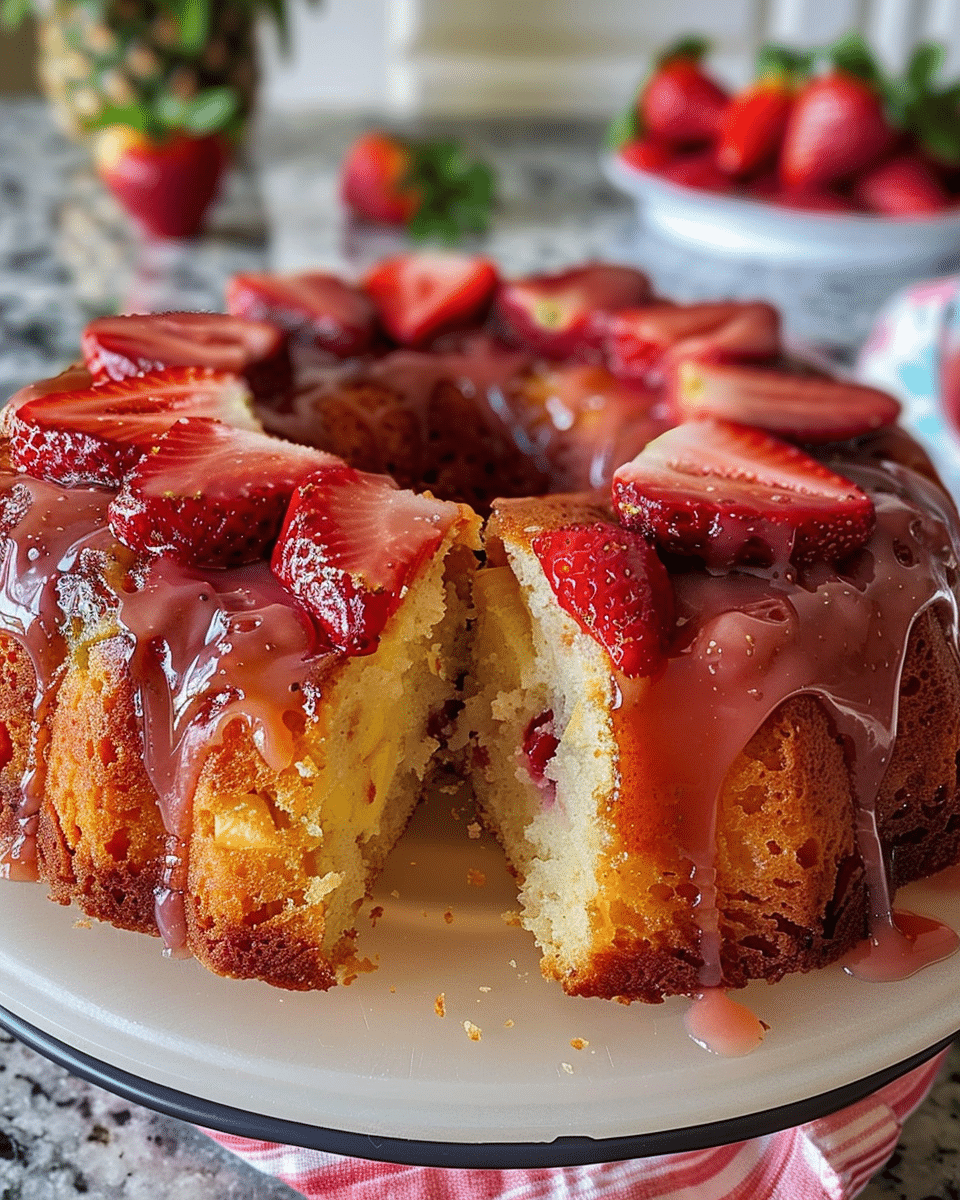 Strawberry Pineapple Pound Cake
