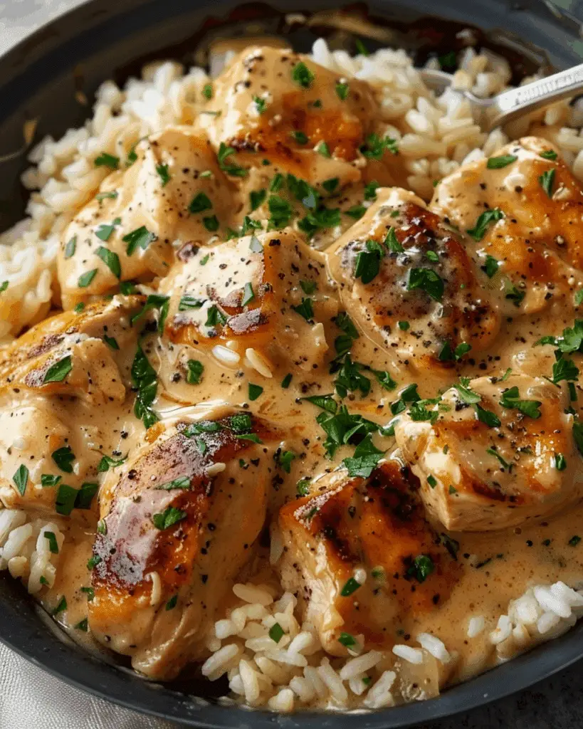 Creamy Smothered Chicken and Rice