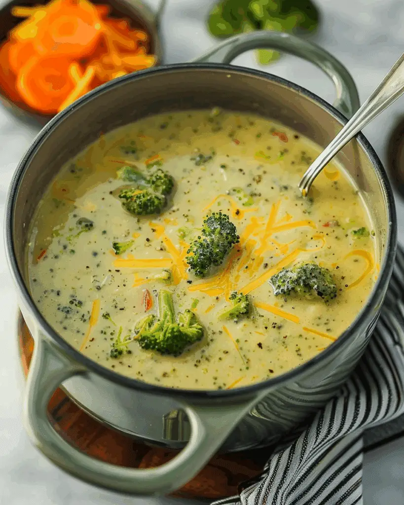 High Protein Broccoli Cheddar Soup