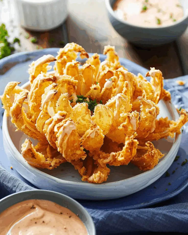 Homemade Blooming Onion with Secret Dipping Sauce