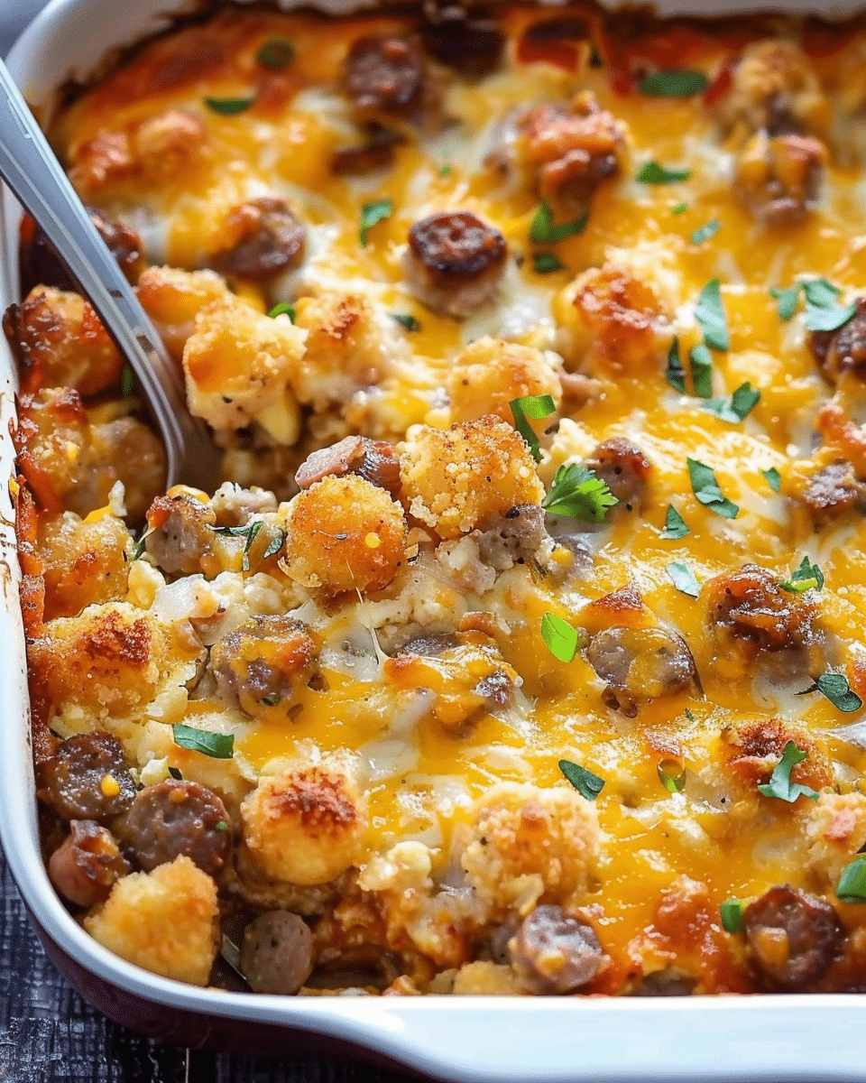 Tater Tot Sausage Breakfast Casserole