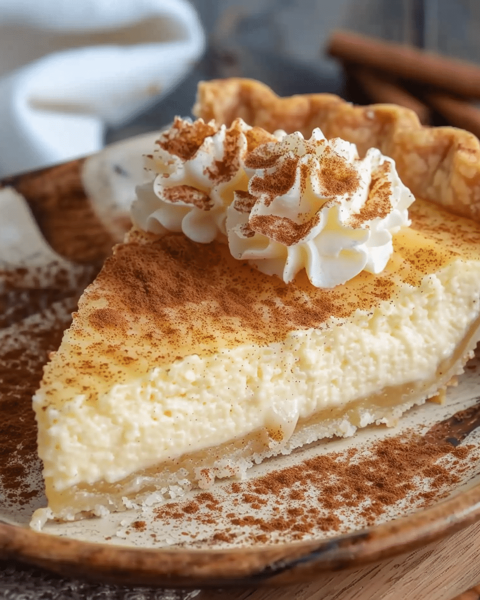 Cinnamon Vanilla Creamy Custard Pie
