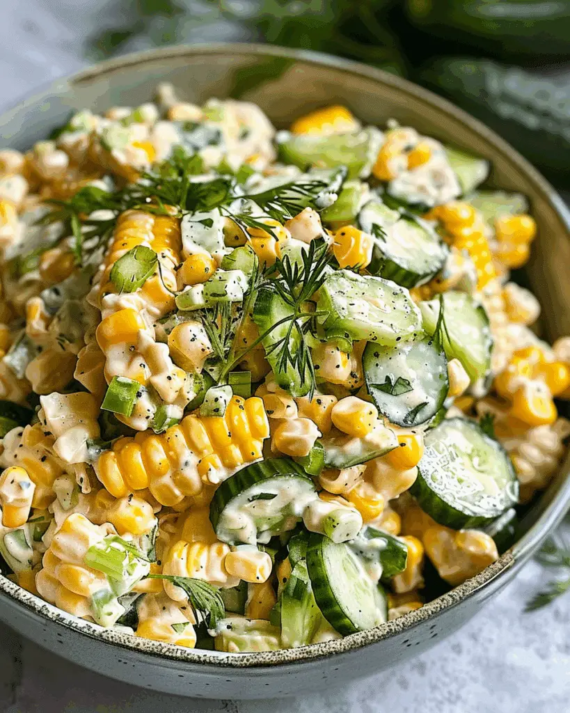 Street Corn Creamy Cucumber Salad