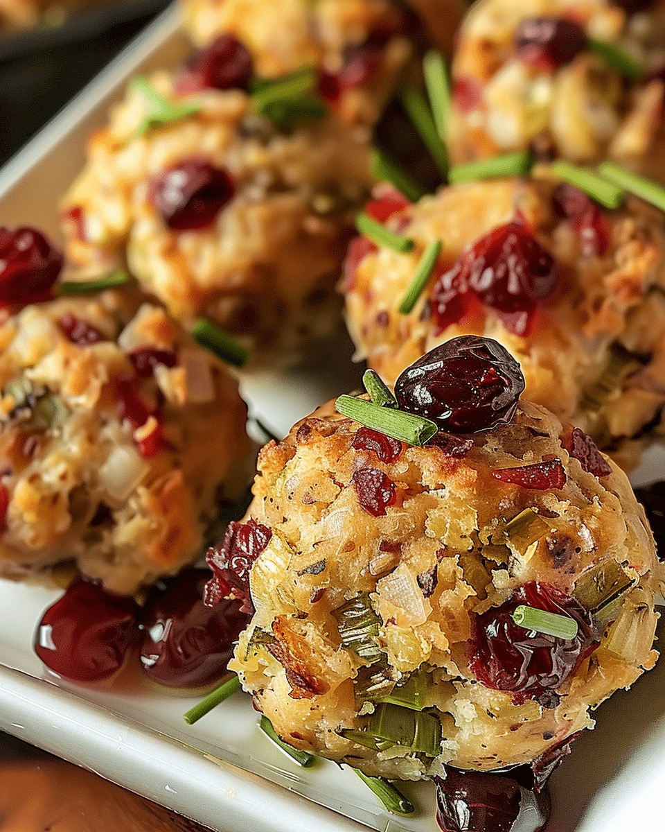 Cranberry Turkey Stuffing Balls