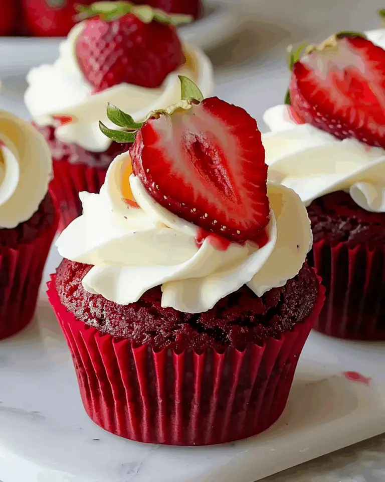 Strawberry Cheesecake Red Velvet Cupcakes