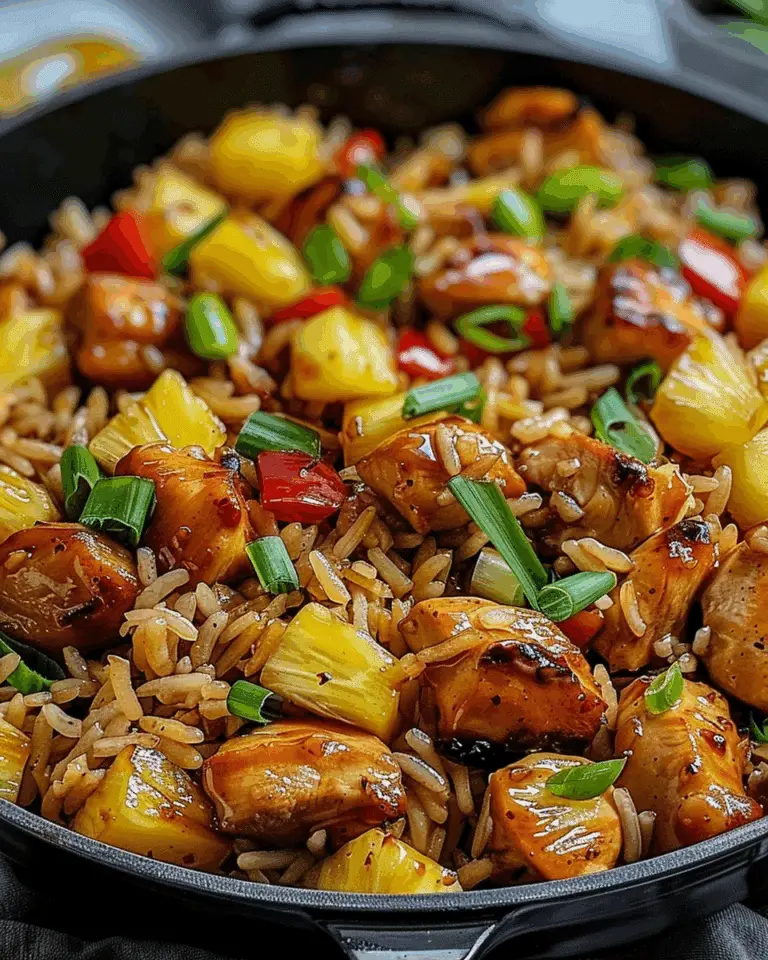 Sweet & Savory Pineapple Chicken Rice Skillet with Ginger Soy Glaze