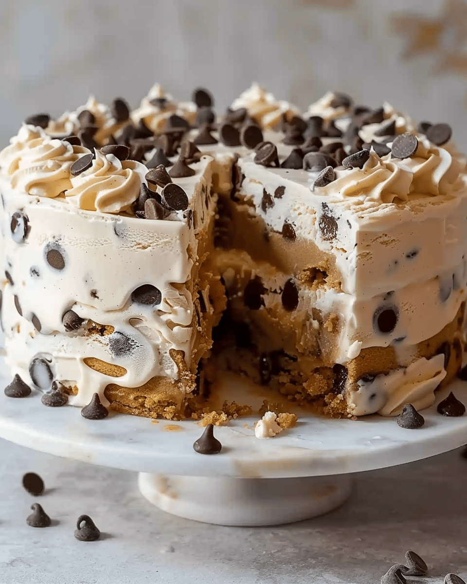 Chocolate Chip Cookie Dough Ice Cream Cake