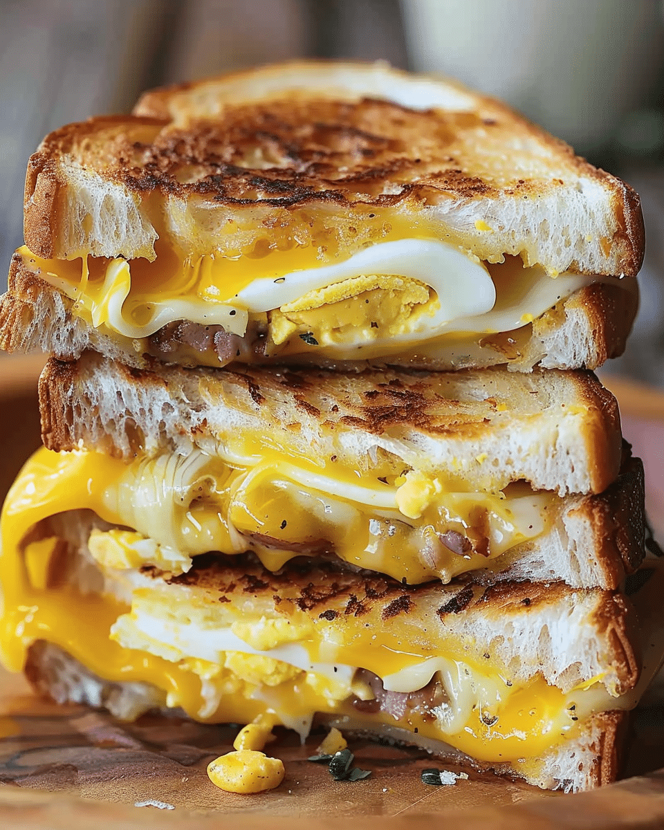 Breakfast Grilled Cheese with Eggs and Cheese