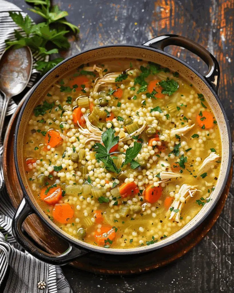 Cold-Fighting Couscous Chicken Soup