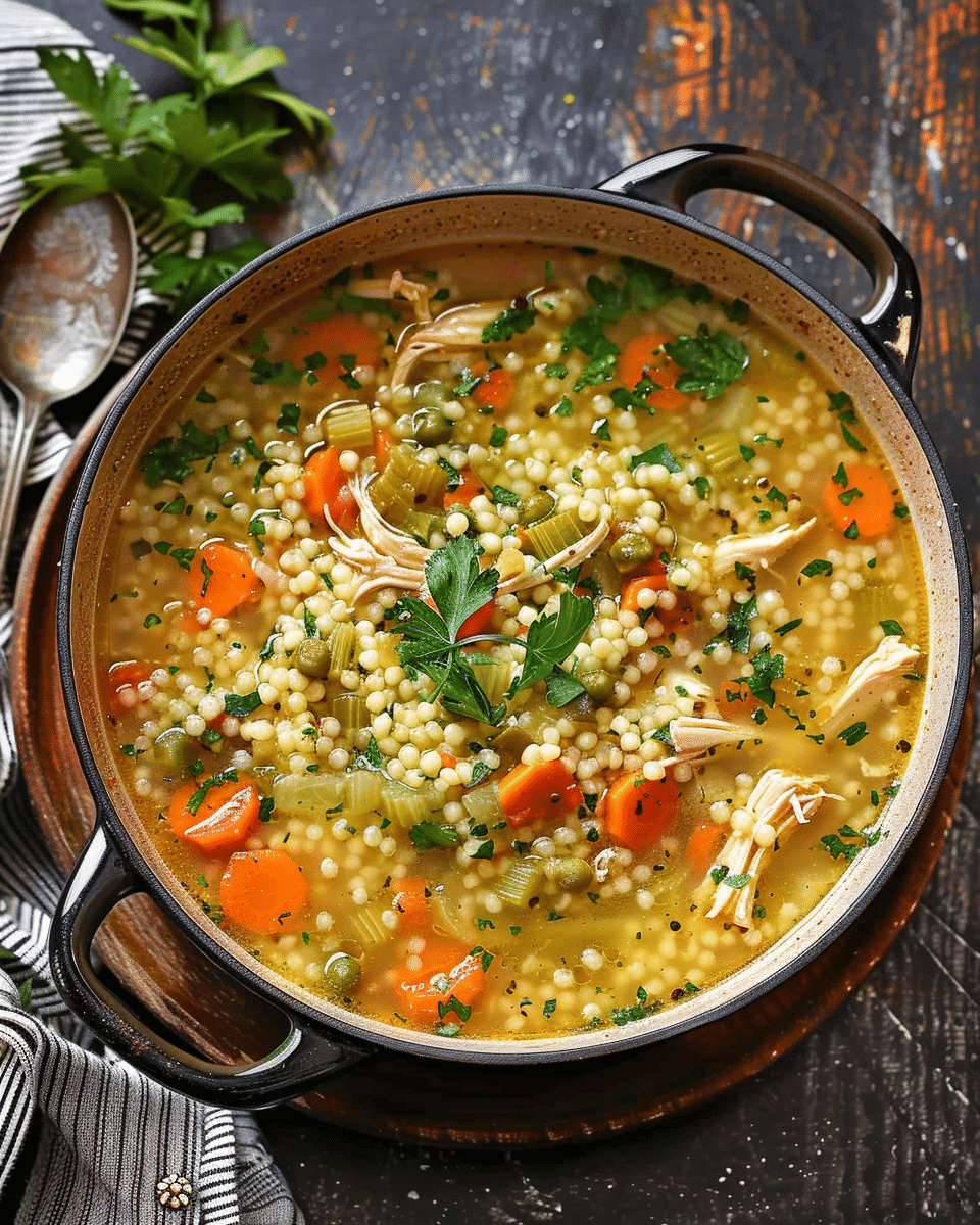 Cold-Fighting Couscous Chicken Soup