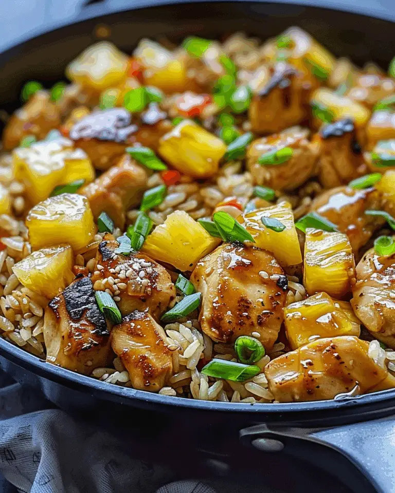Sweet & Savory Pineapple Chicken Rice Skillet with Ginger Soy Glaze