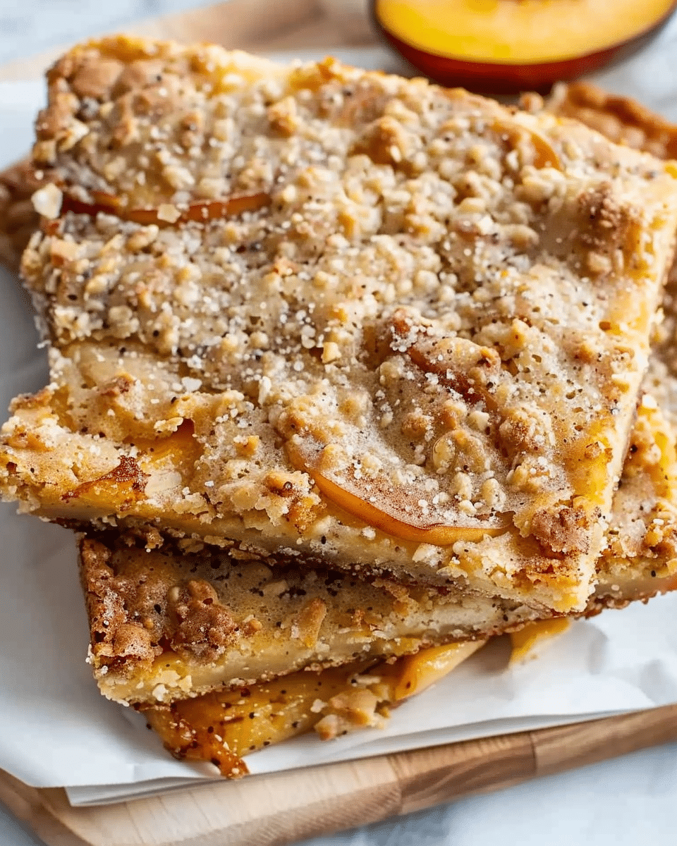 Nectarine and Almond Crumble Blondies
