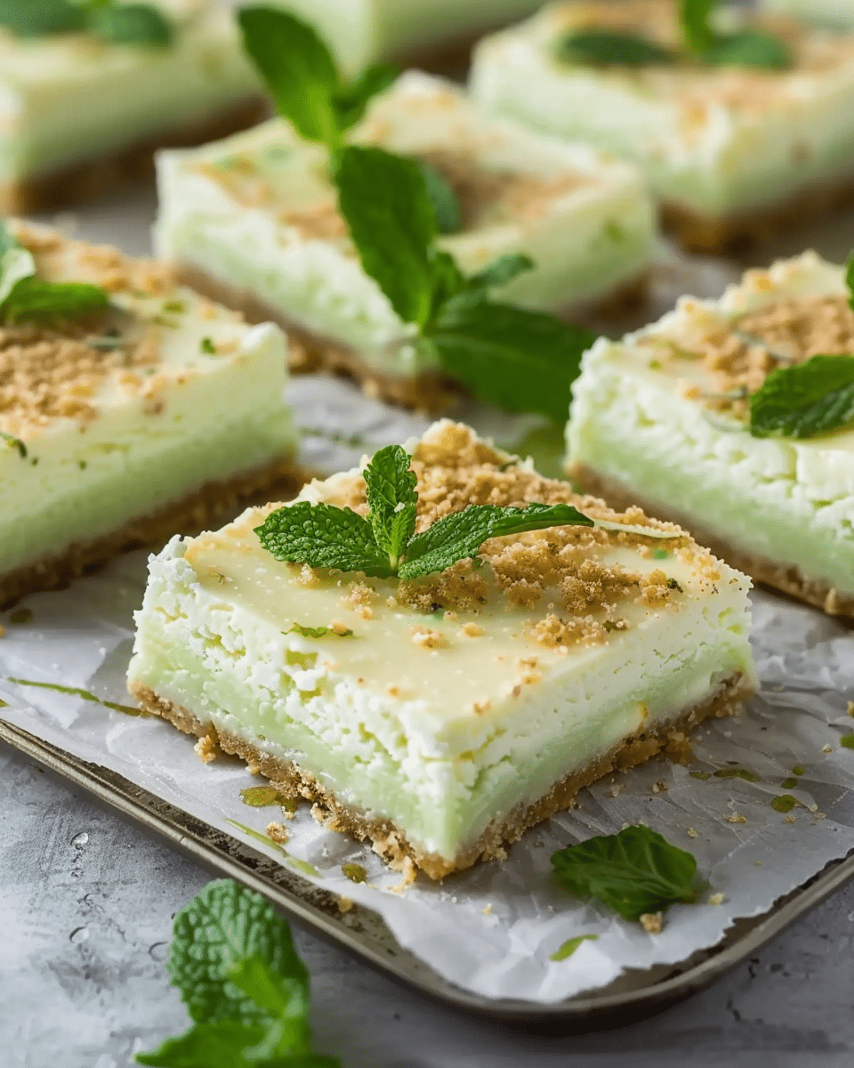 Mint Mojito Cheesecake Bars
