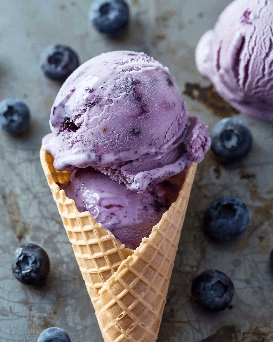 Easy No-Churn Blueberry Ice Cream