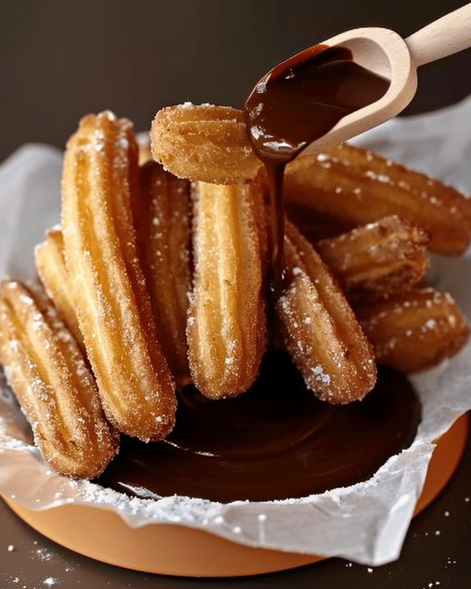 Homemade Churros with Chocolate Sauce