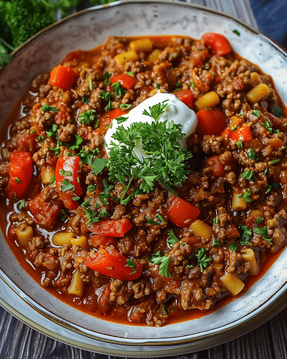 Easy Ground Beef Hungarian Roulash