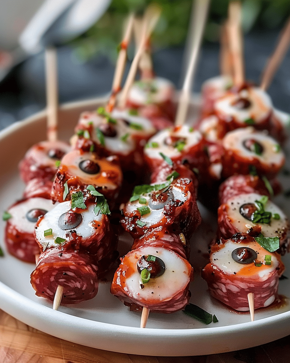 Skewered Salami Eyeballs