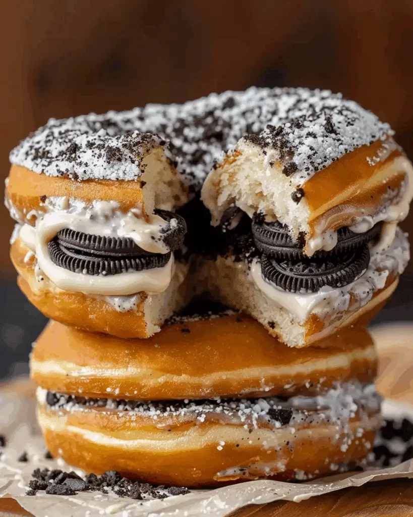 Oreo Cheesecake Stuffed Donut Burger