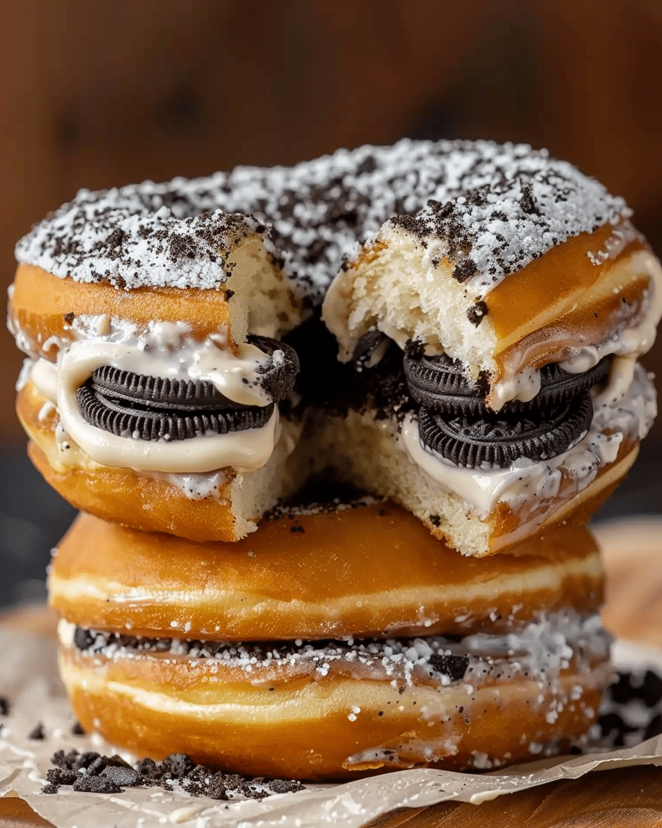 Oreo Cheesecake Stuffed Donut Burger