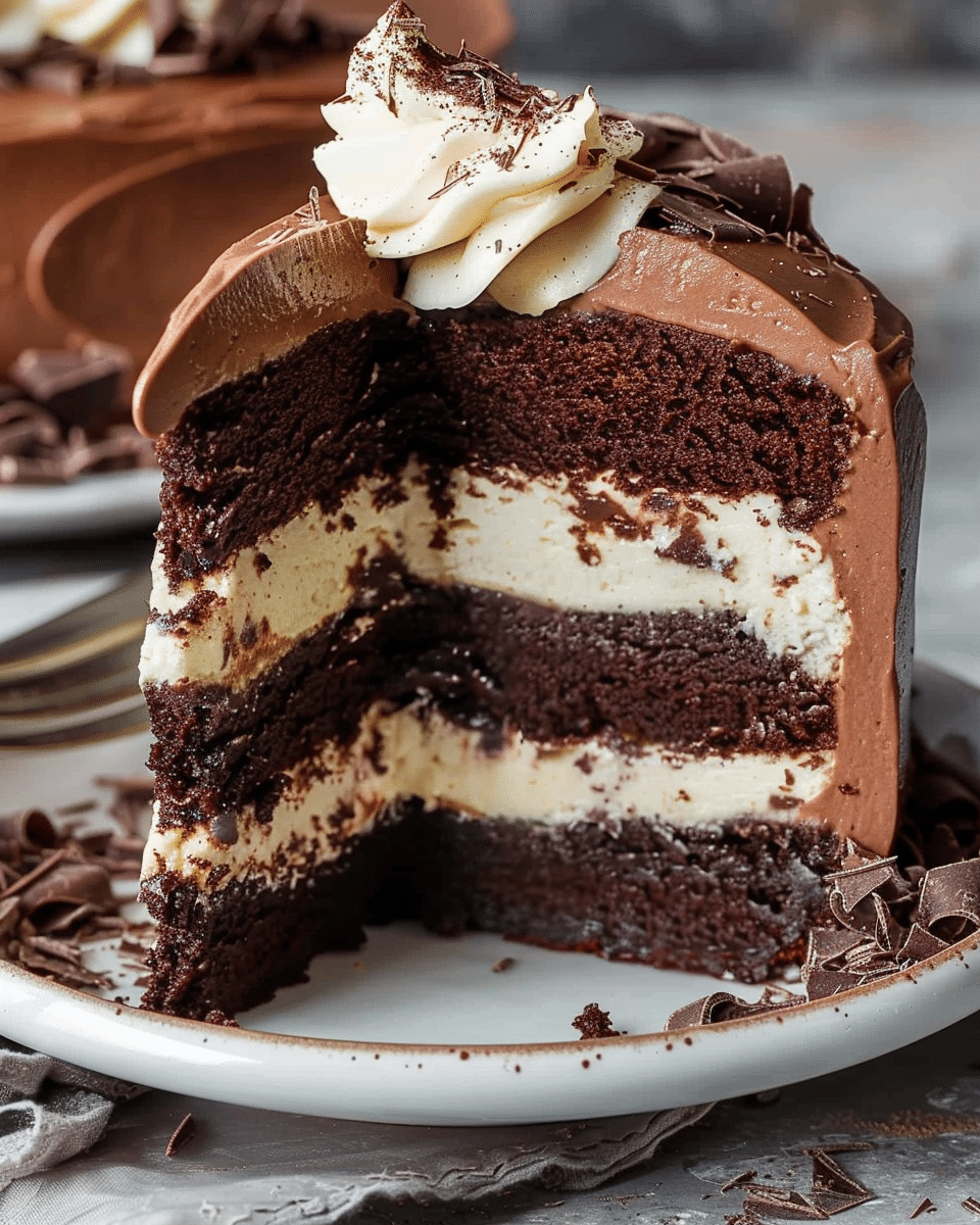Chocolate Cheesecake Layer Cake