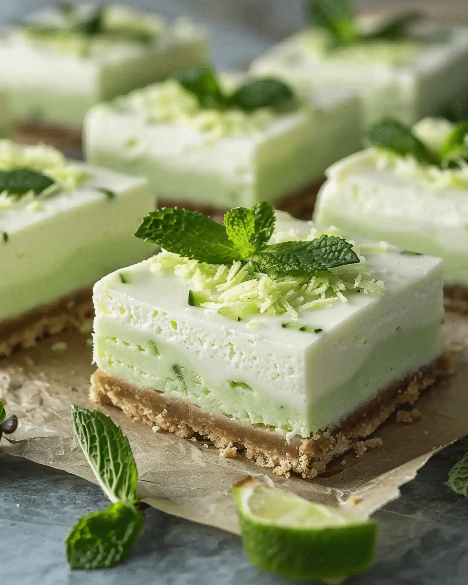 Mint Mojito Cheesecake Bars