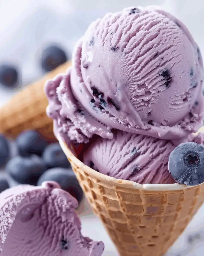 Easy No-Churn Blueberry Ice Cream