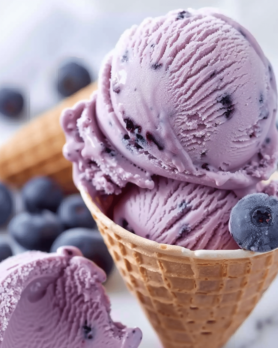 Easy No-Churn Blueberry Ice Cream