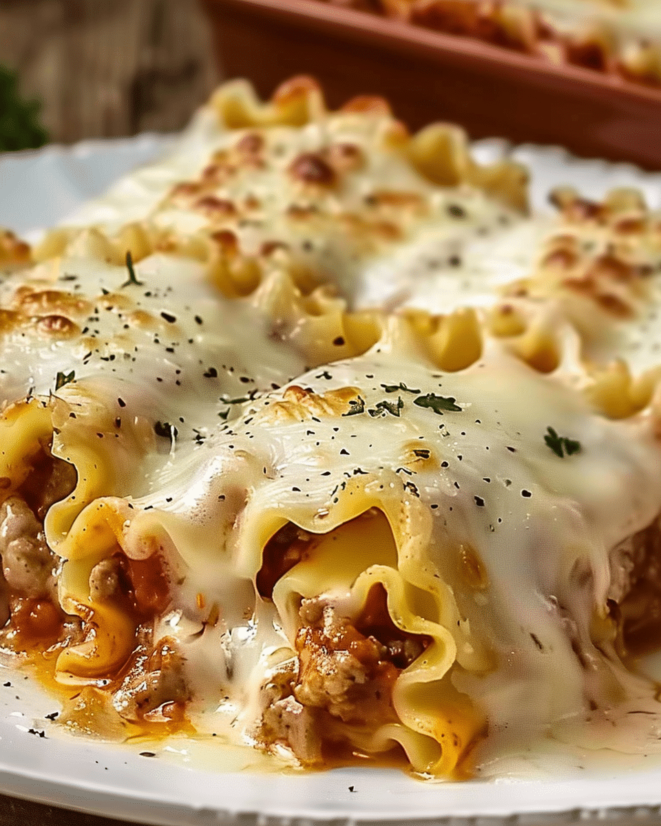 Lasagna Roll-Ups with Garlic Parmesan Sauce