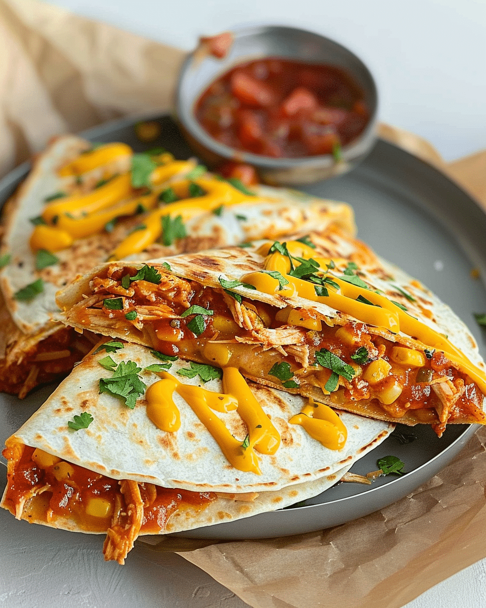 Cheesy BBQ Chicken Quesadillas