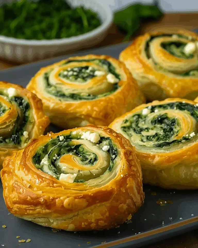 Spinach and Feta Cheese Puff Pastry Rolls