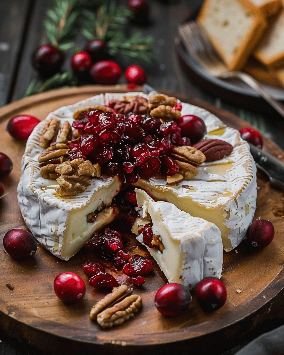 Crockpot Brie with Cranberries & Walnuts