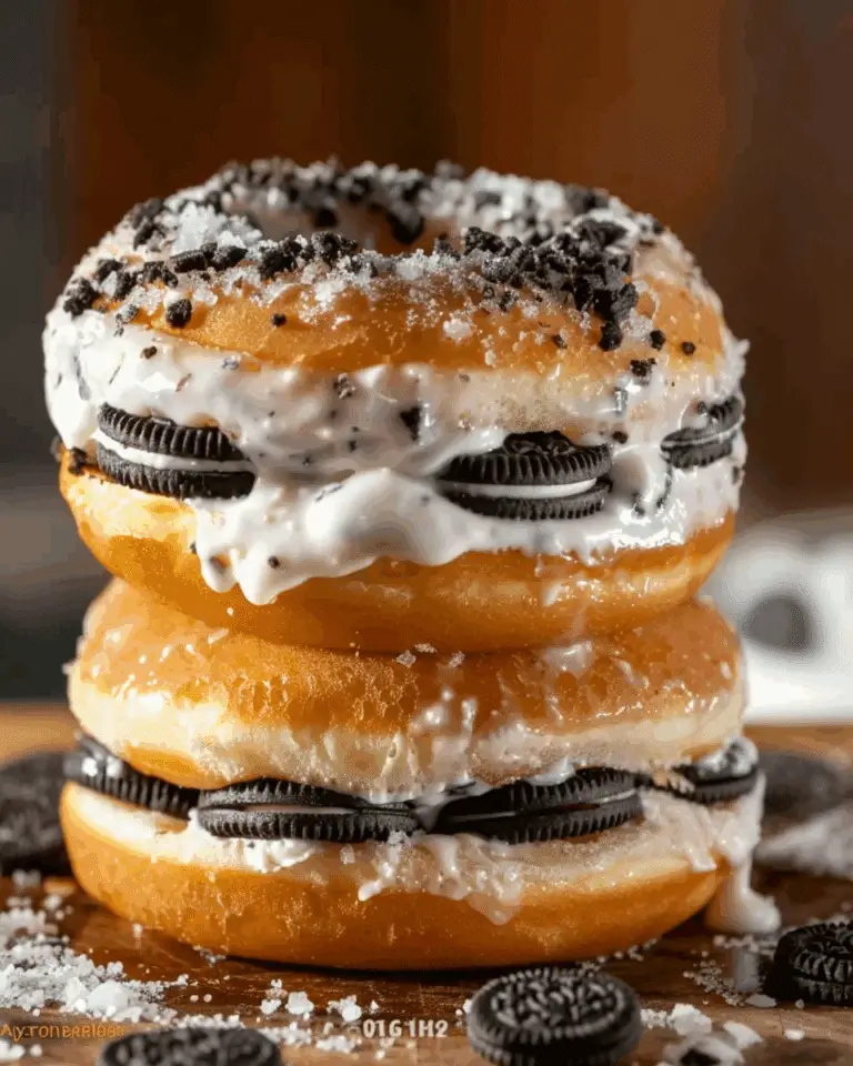 Oreo Cheesecake Stuffed Donut Burger