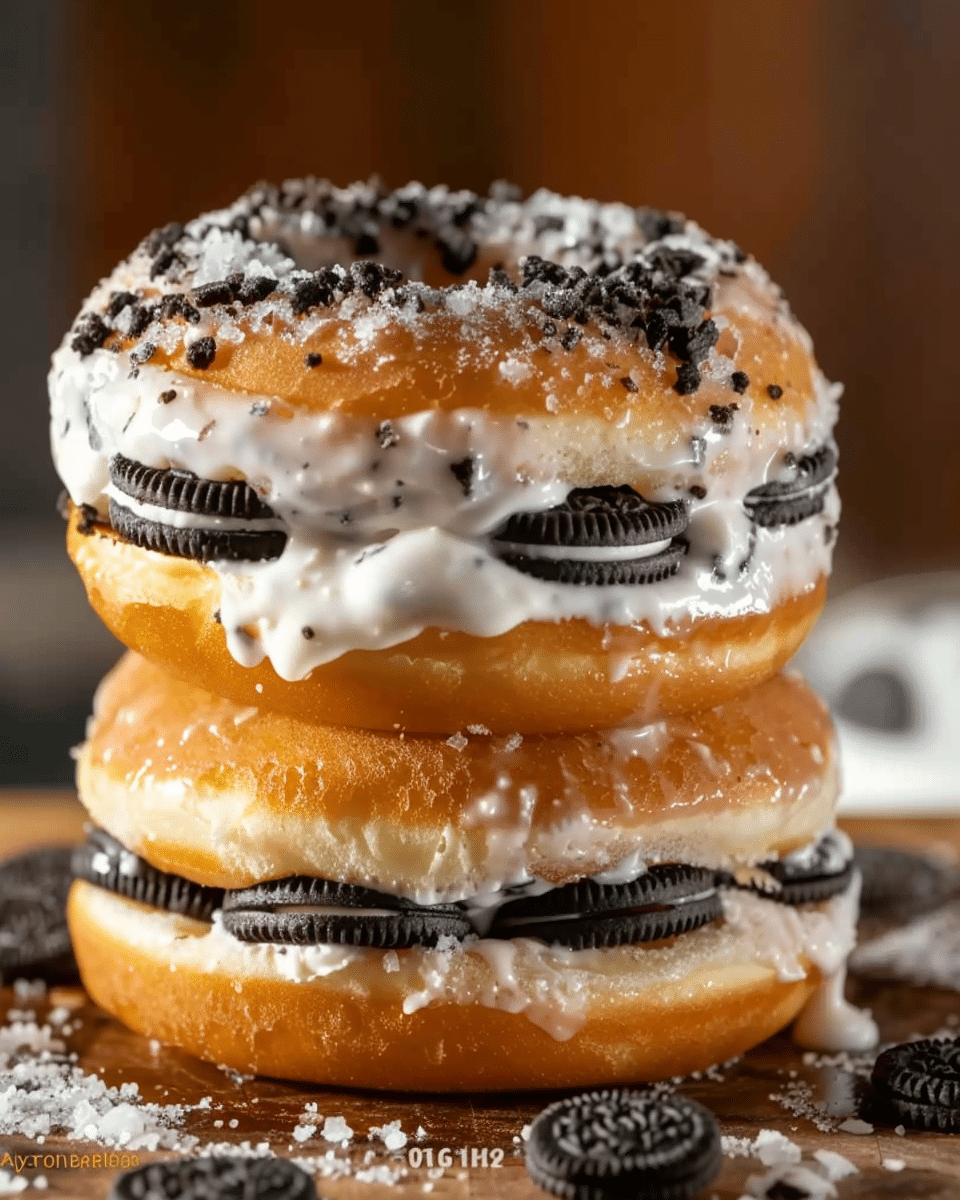 Oreo Cheesecake Stuffed Donut Burger