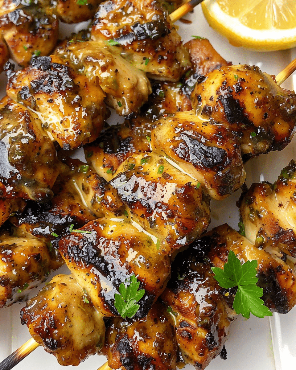 Air Fryer Lemon Butter Chicken Skewers