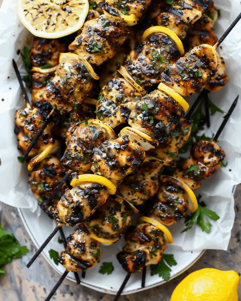 Air Fryer Lemon Butter Chicken Skewers