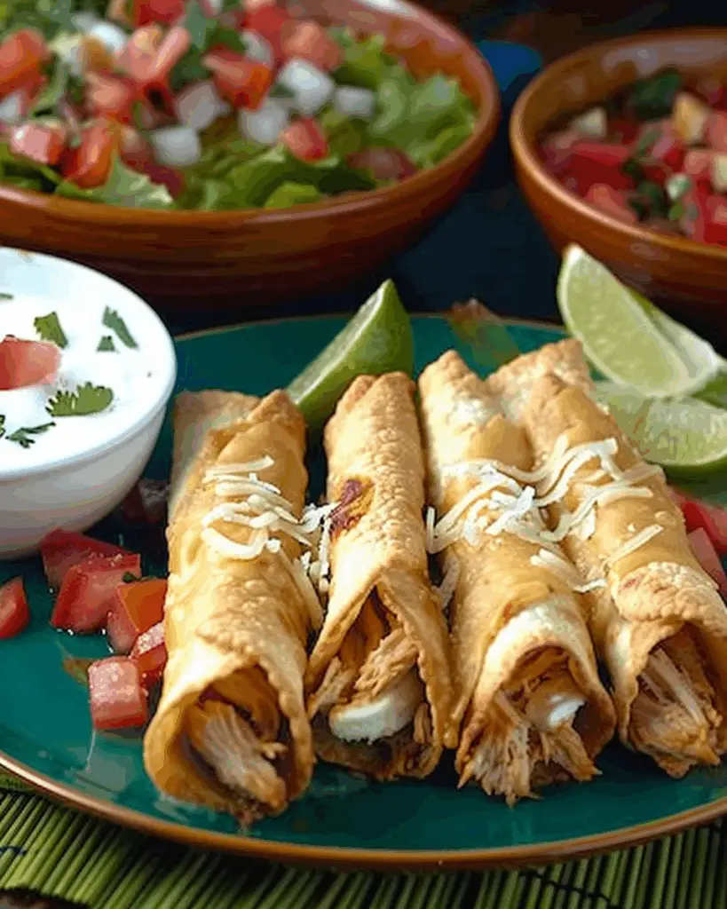 Baked Cream Cheese Chicken Taquitos