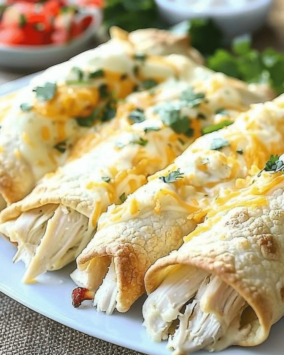 Baked Cream Cheese Chicken Taquitos