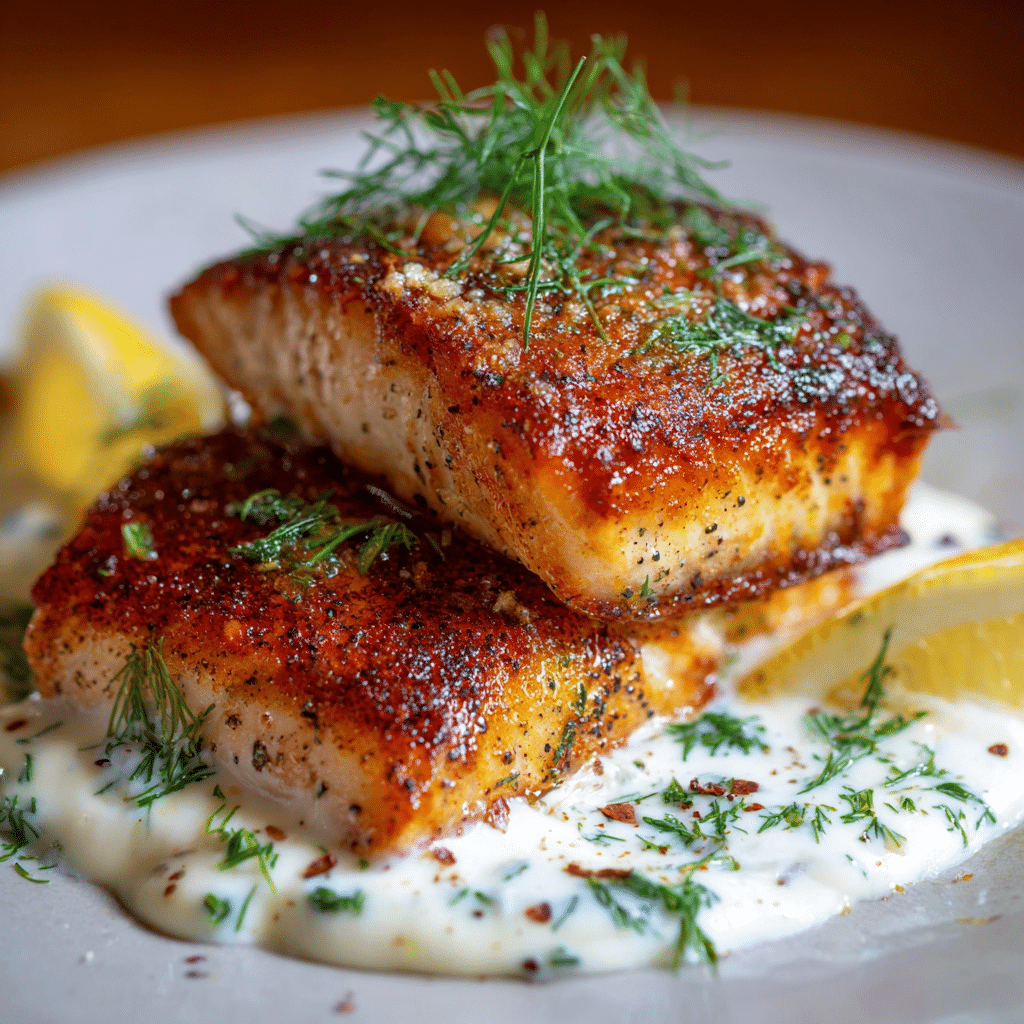 Baked Fish With Lemon Cream Sauce